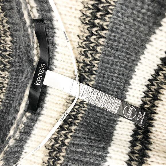 Kensie Melange Stripe Drape Front Cardigan Sweater - Picture 6 of 7